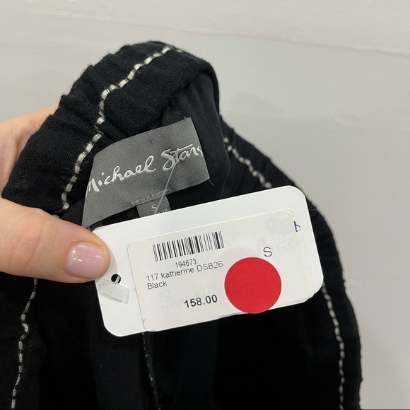 Michael Stars Stitch Stripe Side Tie Capri Pants S - Picture 7 of 9